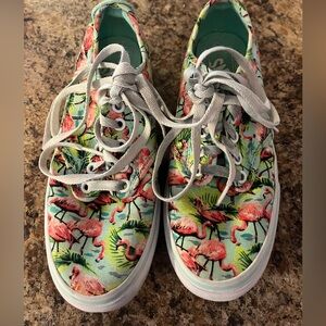 Vans Camden‎ Deluxe Flamingo Sneakers 721356 Canvas Shoes Multicolor Women 7